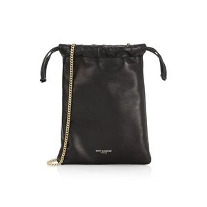 Saint Laurent
Paris Leather Drawstring Pouch-On-Chain